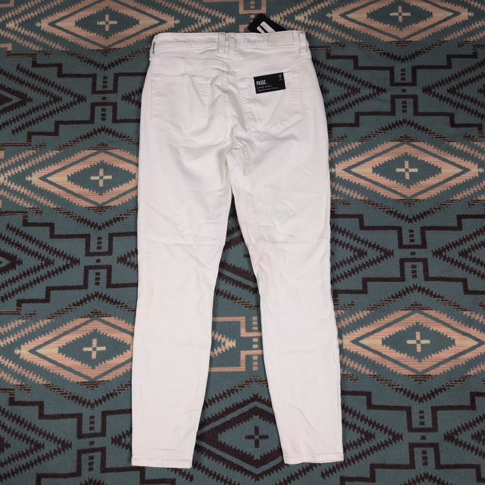 NWT Paige Emmie Ankle Jeans Women's 28x27 White Button Fly High Rise Denim